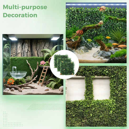 3PCS 9.84 9.84 OMISTAR Hermit Crab Climbing Wall Toys, in Faux Grass Mat Aquarium Decor with Suction Cups, Plastic