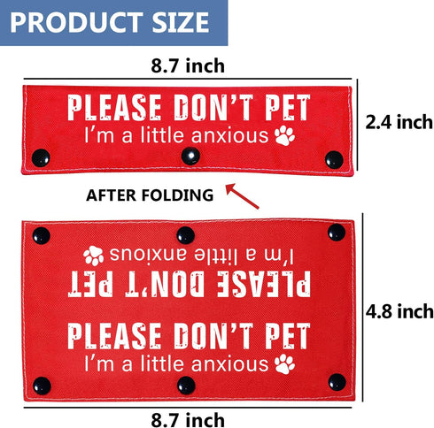 Please Don’t Pet Dog Leash Sleeve 2 Set for Rescue and Anxious Dogs, Includes Red and Black Sleeves