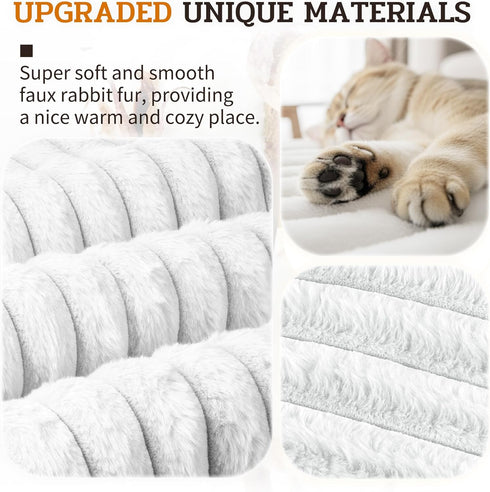 Pack 4 (43.5'' 27.5'' 0.7'')) NWK of Fluffy Self Warming Cat Mat, Cat Blanket, Thermal Dog Mat, Washable, Non-Slip