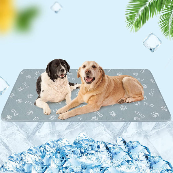 BEAUTYZOO Upgraded Dog Self Cooling Mat, Ice Silk Chill Pads for Small Medium Large Dogs, 28" x 47", Non-Slip