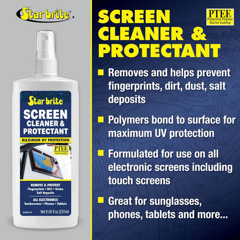 (088308) STAR BRITE Screen Cleaner & Protectant; Clean & Protect Phones, Tablets, Sunglasses, Helmet Visors