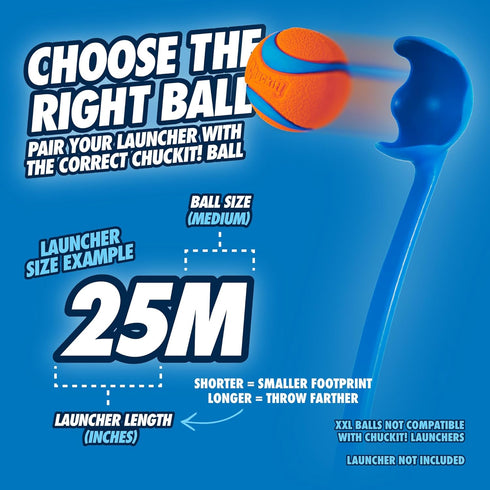 Chuckit Pro Fetch Toy Ball Launcher for Dogs, Compatible with Medium Chuckit!, 25 Inch + Glow Ball