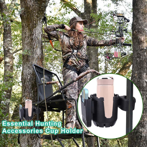 Hunting Accessories, Tree Stand Cup Holder for Deer Duck Turkey Hunting, Gear Gifts for Men, Hunting Platform System Kit