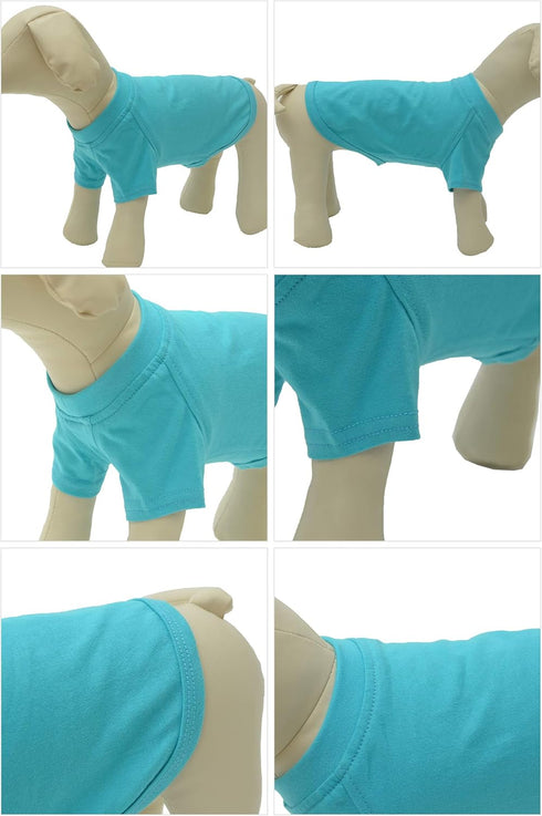 Lovelonglong Pet Clothing Dog Costumes, Basic Blank T-Shirt Tee Shirts for Small Dogs (Turquoise, M)