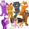 Jalousie 5 Pack 12'' Dog Toys Assortment - Plush Squeaky Toys for