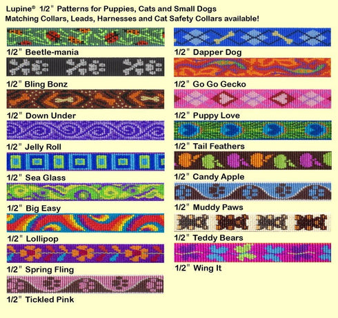 LupinePet Originals 1/2" Lollipop 6-foot Padded Handle Leash for Small Pets
