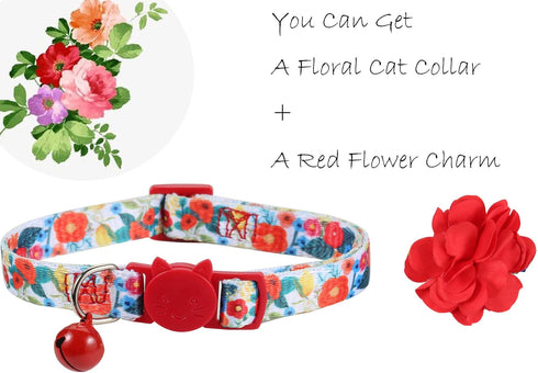 BoomBone Flower Cat Collar, Floral Accessories for Girl Puppies