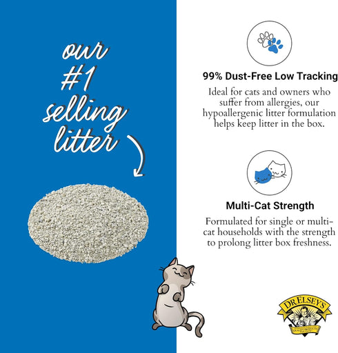 Dr. Elsey’s Premium Clumping Cat Litter - Ultra, 99.9% Dust-Free, Low Tracking, Unscented & Natural Ingredients