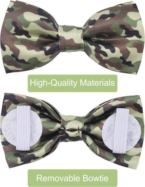 PET SHOW 10 Pack Camo Small Dog Bow Ties, Colorful Camouflage Bowties for Medium Dogs, Classic Bowknots Pet Grooming