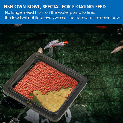 ZRDR Fish Feeding Ring, 2 Pack Black Aquarium Floating Food Feeder Circle with Flexible Lever and Suction Cup