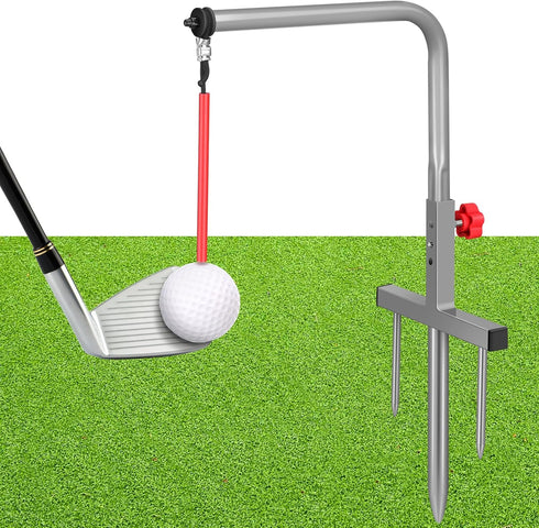 Poen Golf Swing Trainer - 1 Set Training Iron Practice Swing Groover with 3 Height Indoor Golf Simulator Accessories