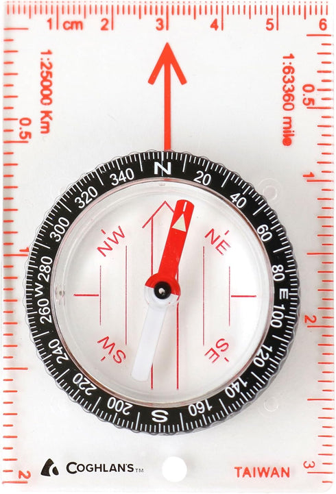 Coghlan's Map Compass Lightweight, Durable Navigation Tool for Hiking, Backpacking, Orienteering, Camping,
