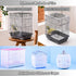 Adjustable Bird Cage Seed Catcher, Net Cover for Parrot, Parakeet, Macaw Cages, White Skirt Guard