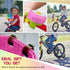 Kid's Adjustable Bicycle Basket Streamers Set, Front Handlebar Kit with Colorful Streamers, Bell, Windmill for Girls