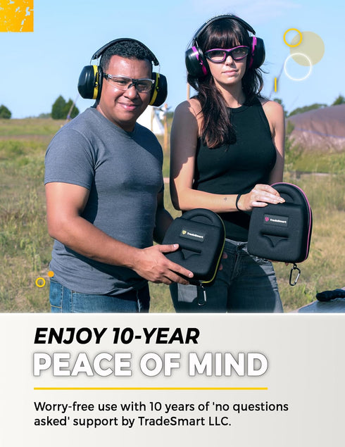 TradeSmart All-in-One Shooting Ear Protection - Comfort+ NRR 28 Earmuffs, Glasses & Earplugs with Carry Case