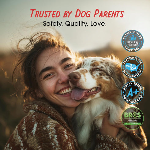 Farmland 3 13.5 Traditions Dogs Love Beef Jerky Dog Treats with Only Ingredients and No Fillers, Ounce Bag