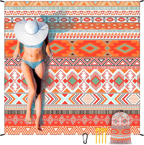 HIHOHO Beach Blanket Waterproof Sandproof Extra Large Beach Mat 79" X 83"/120"x108"for