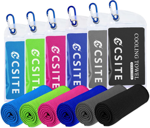 CSITE Cooling Towels for Neck and Face - 6 Pack 47x12 Inch