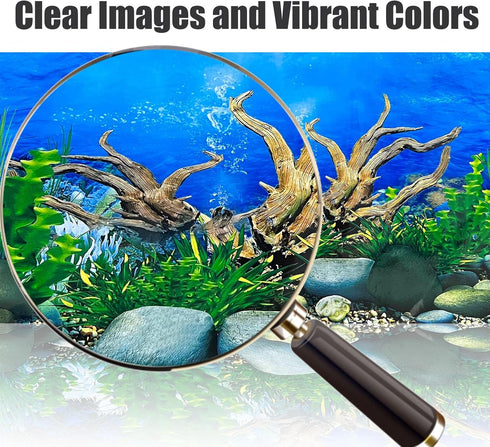 Aquarium Background Seabed Coral Rock Water Plants, Fish Tank Backdrop for 10-20 Gallon Tanks