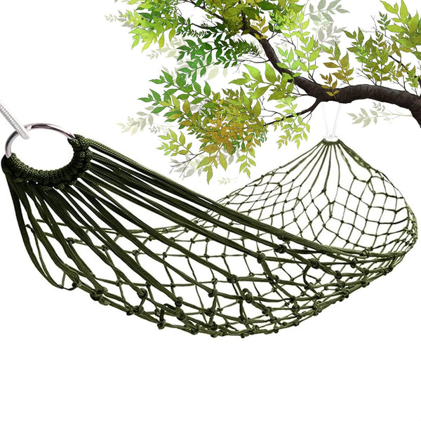 Large Mesh Rope Hammocks for Outside, Nylon Camping Sleeping Hammock with High Weight Limit for Outdoor Use