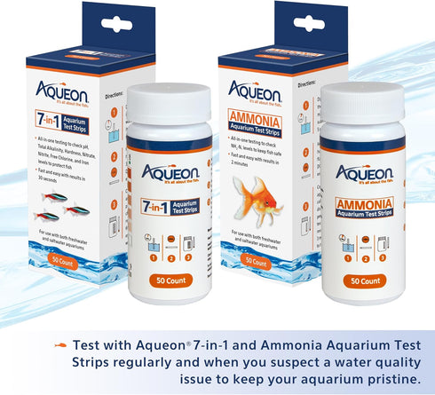 Aqueon Ammonia Aquarium Test Strips, 50 Count