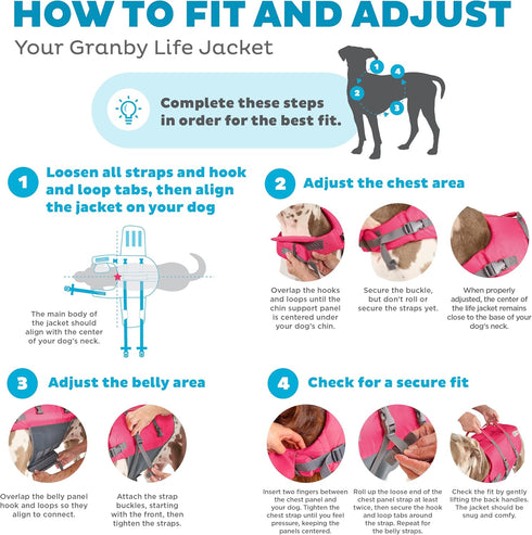 Outward Hound Granby Splash Dog Life Jacket, Small, Pink