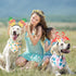 8 Pcs Hawaiian Dog Bandana Party Headbands Set | Cute Puppy Bibs for Small & Large Dogs, Tropical Party Accessories