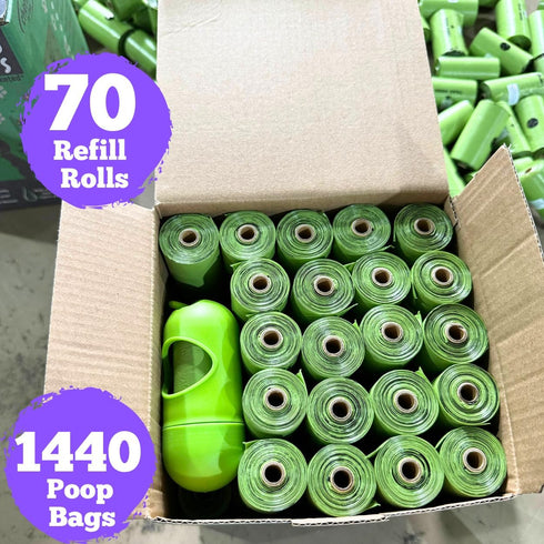 (1440 72 Doggy Poop Bags Biodegradable with Dispenser Bags) Eco-friendly Dog Waste Pickup Bags Landfill-friendly Refill