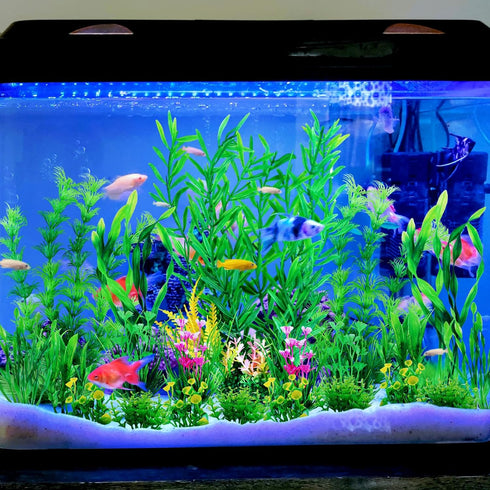 Fish Tank Plants, 20pcs Artificial Green Plants Aquarium Decorations, Fish Tank Accessories for Household and Office