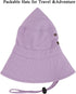 Unisex Cotton Boonie Hat, Packable Summer Outdoor Fishing Bucket Hat with String for Women Men