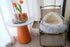 Calming Round Dog Beds & Cat Cave Bed, Plush Fluffy Anti-Anxiety Bed with Hooded Cover, Washable (Coffee, 20x20inch)