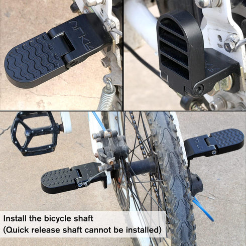 TOBWOLF 2PCS E-Bike U Slot Rear Pedals, 10MM / 14MM Aluminum Bicycle Foot Pegs for Mountain Bikes