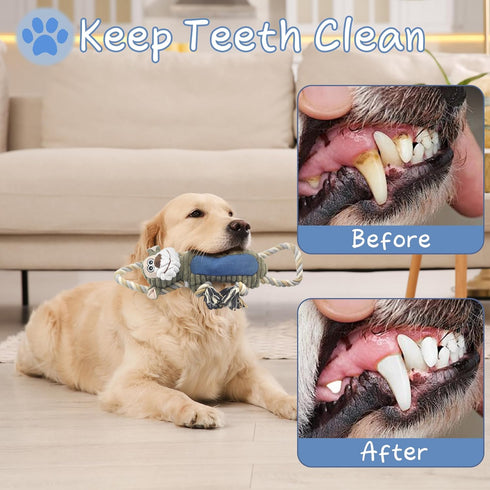 Funny Plush Dog Chew Toys - Interactive Tug of War Puppy Toys for Small, Medium, and Large Dogs, Monkey
