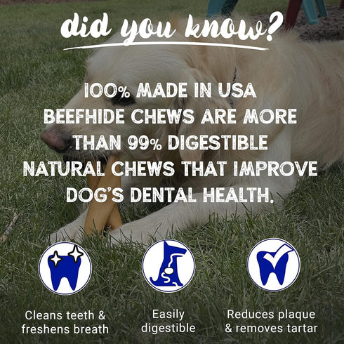 Pet Factory 100% Made in USA Beefhide Chips Dog Chew Treats, Beef & Chicken Flavor, 8 oz