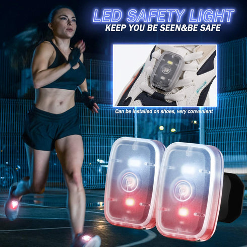 Mudder Rechargeable LED Running Lights for Runners - USB Clip on Strobe Bicycle Tail Lamps with 5 Modes