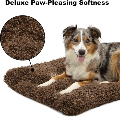 Midwest Homes for Pets Deluxe Dog Beds, Super Plush for Dog Crates, Machine Wash & Dryer Friendly, 42-Inch, Cocoa