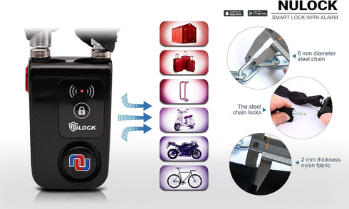 Smart Bluetooth Bike Lock with 110db Alarm, 47 inch Braided Steel Anti-Theft Lock for Scooter/Gate