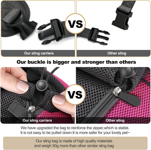 FDJASGY Pet Sling Carrier for Small Dogs Cats, Breathable Mesh Hand Free Puppy Backpack with Adjustable Strap and Pouch