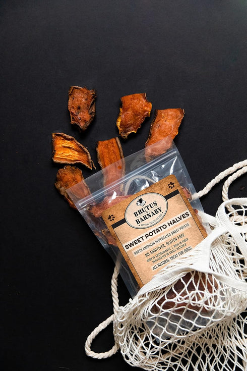 Sweet Potato Slices For Dogs - Half Slices, 2 lbs - Single Ingredient Grain Free Treats, 100% Natural Thick Cut Dried
