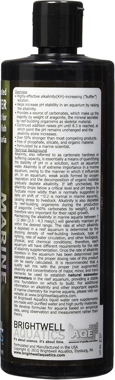 Alkalin 8.3 Concentrated KH Buffer, 17oz (500ml) for Aquarium Water Conditioning