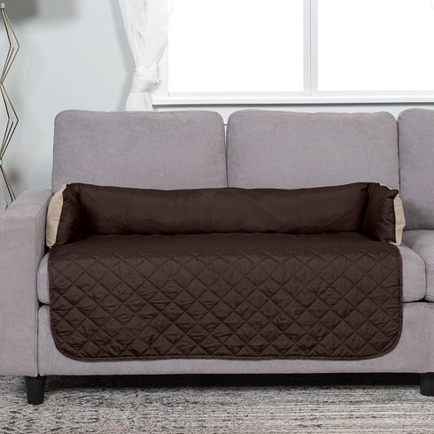 Furhaven Water-Resistant & Reversible 42" Wide Seat Cover Protector for Dogs & Cats, Espresso/Clay, Large