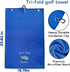 Funny Golf Towel, Best Dad by Par, Embroidered Golf Gifts for Men, Blue Golf Accessories