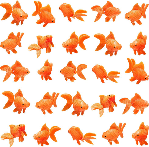 Sumind 30 Pieces Fake Goldfish, Plastic Floating Artificial Aquarium Fish Ornament Decorations