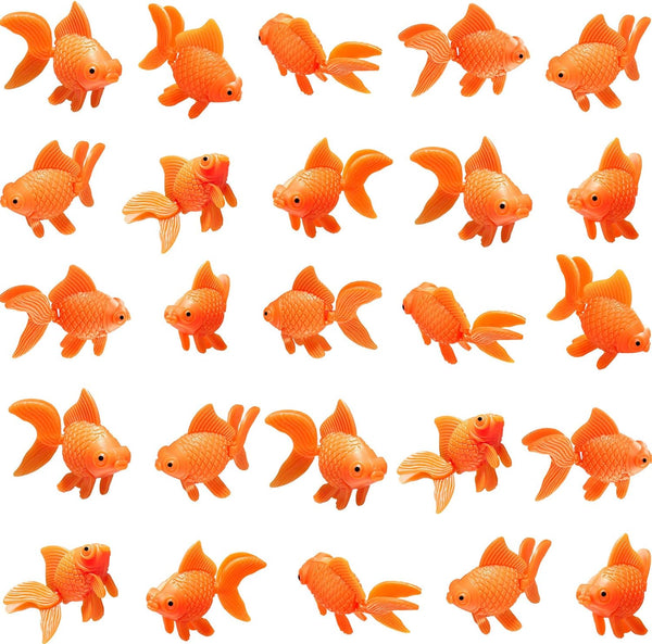 Sumind 30 Pieces Fake Goldfish, Plastic Floating Artificial Aquarium Fish Ornament Decorations