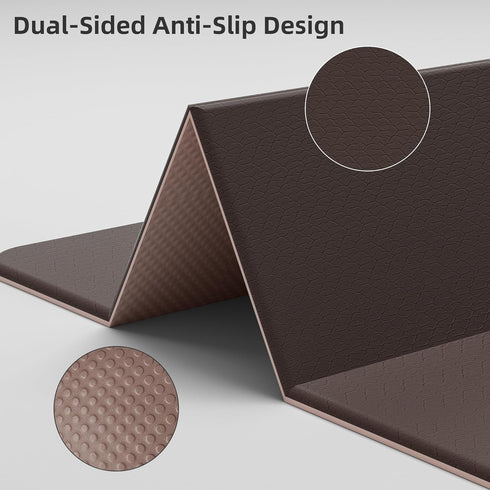 7-Fold 72"L 24"W 0.47",TPE HAHE Design Extra Thick Yoga Mat x x Fitness Exercise Mats, Non-Slip Foldable Yoga Mat, High