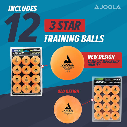 3 12, 60, 120 Pack 40+mm JOOLA Training Star Table Tennis Balls or - Regulation Bulk Ping Pong Balls for Competition