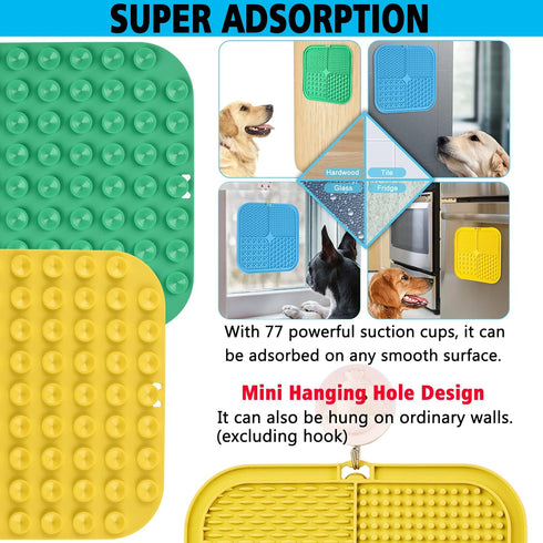 Lick Mat for Dogs, Large Dog Lick Mat with Suction Cups for Anxiety, Peanut Butter Dog Licking Mat Slow Feeder