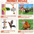 VioraWhite 7 2 4 Pack Pcs Chicken Toys, Hanging Chicken Wind Chime, Pcs Coop Mirror Toys with Bells Beak Grinding