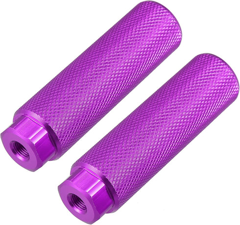 X AUTOHAUX Pair Aluminum Alloy Rear Foot Pegs, Universal Purple Footrests for BMX MTB Bike Fit 3/8 Inch Axles