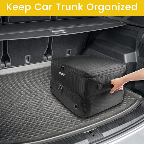 YOREPEK 2 Layer Golf Trunk Organizer - Waterproof Car Golf Locker with Ventilated Compartment for Shoes and Accessories